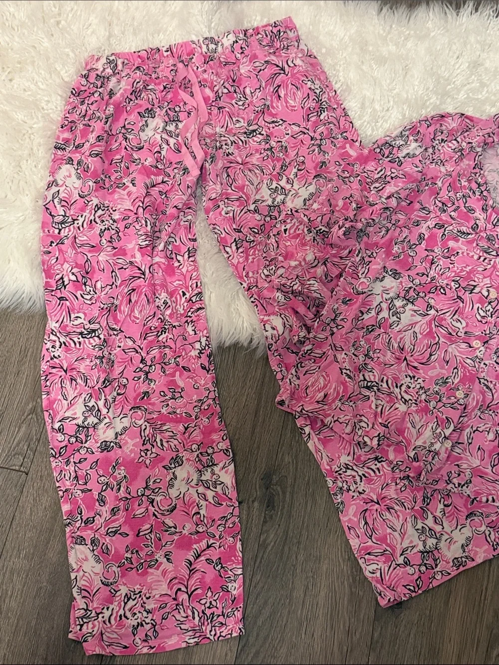 Lilly Pulitzer Pink Floral Two-Piece Pajama Set